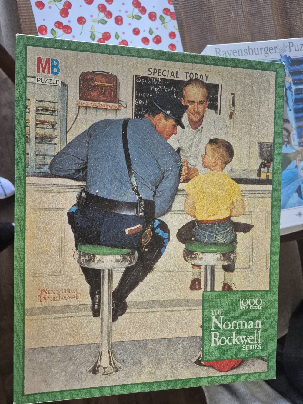 Norman Rockwell Series 1000-Piece Puzzle - Green Frame Used But Good Condition